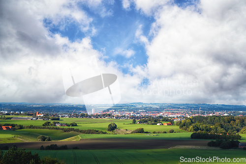 Image of Skyline over Horsens city in Denmark