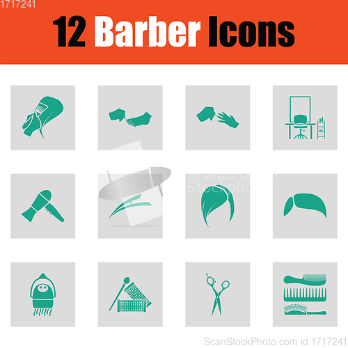 Image of Barber icon set