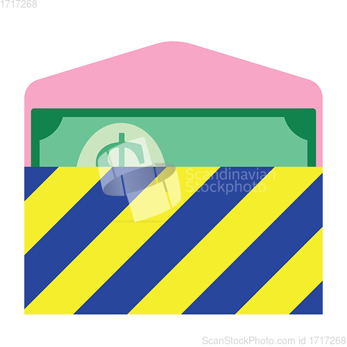 Image of Birthday gift envelop icon with money  