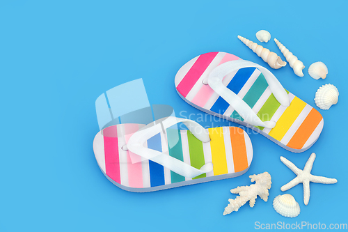 Image of Summer Rainbow Flip Flops for Holiday Fun