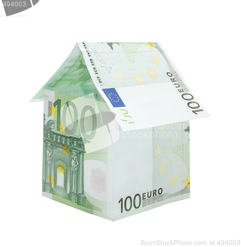 Image of A house made from euro bills