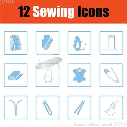 Image of Set of sewing icons