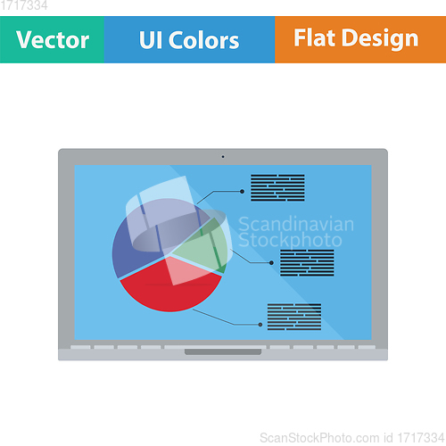 Image of Laptop with analytics diagram icon