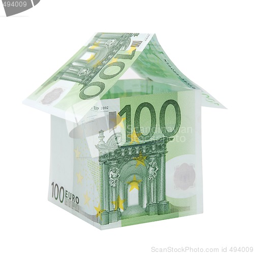 Image of A house made from euro bills