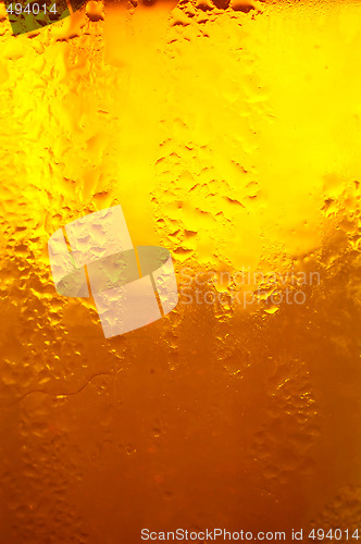 Image of Glass of beer close-up with bubbles