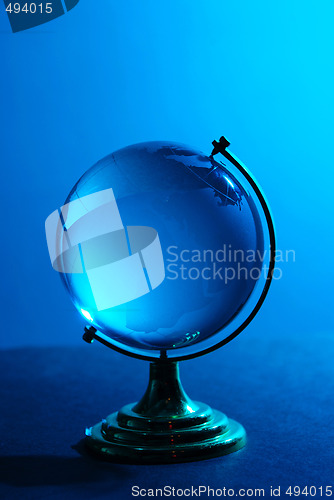 Image of Blue glass globe high resolution image 