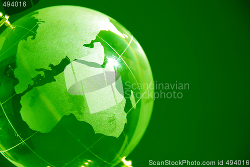 Image of Green glass globe high resolution image