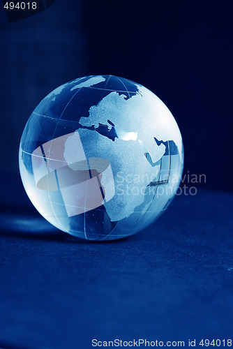 Image of Blue glass globe high resolution image 