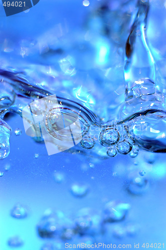 Image of Blue water with bubbles 