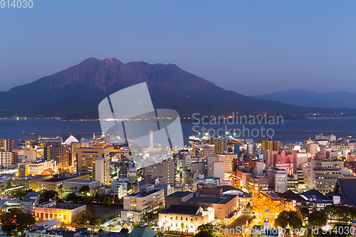 Image of Volcano Sakurajima at night