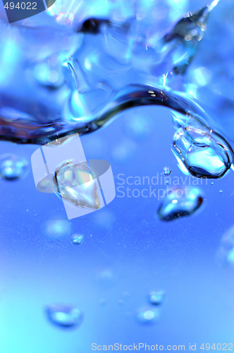 Image of Blue water with bubbles 