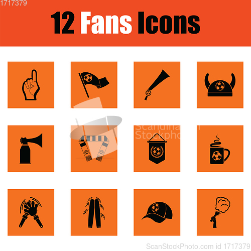 Image of Set of soccer fans icons