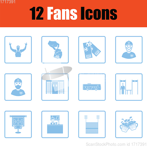 Image of Set of soccer fans icons
