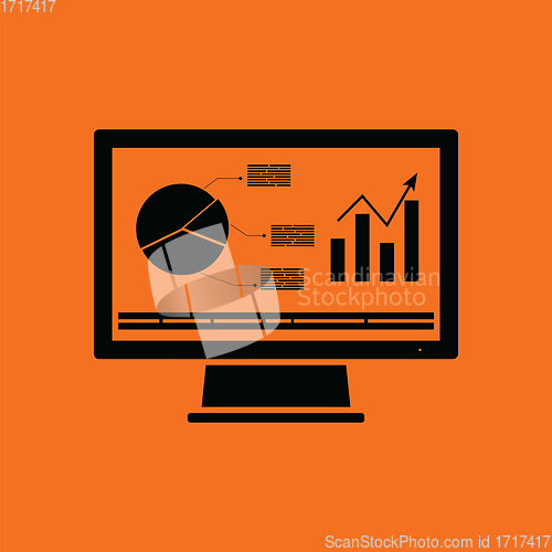 Image of Monitor with analytics diagram icon