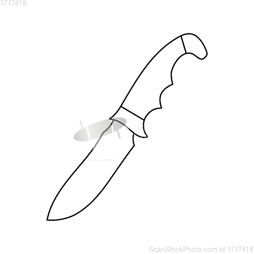 Image of Flat design icon of hunting knife ui colors