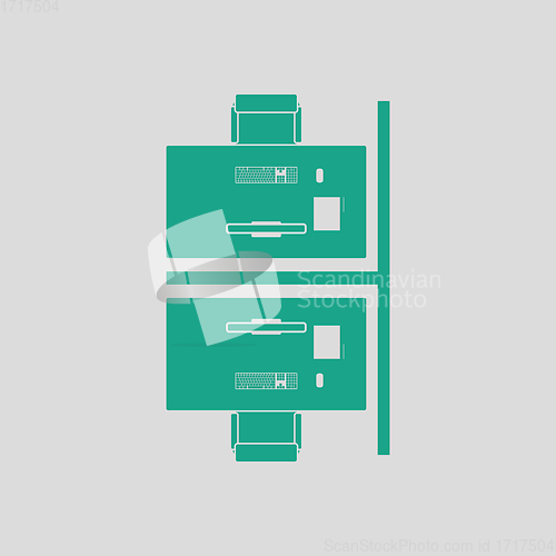 Image of Office table top view icon