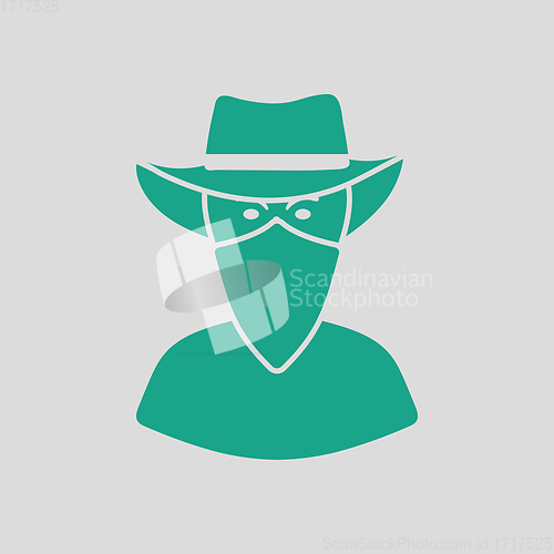 Image of Cowboy with a scarf on face icon