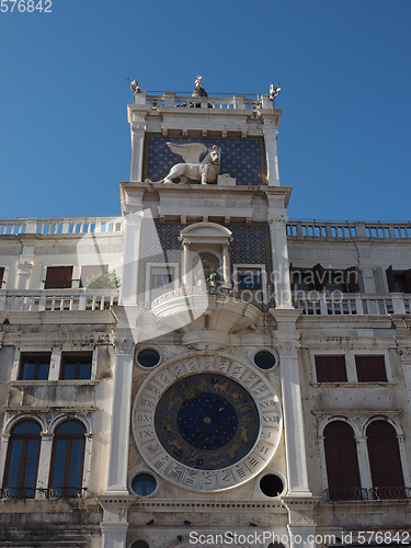 Image of St Mark clock tower in Venice
