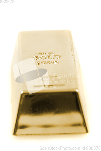 Image of golden brick isolated