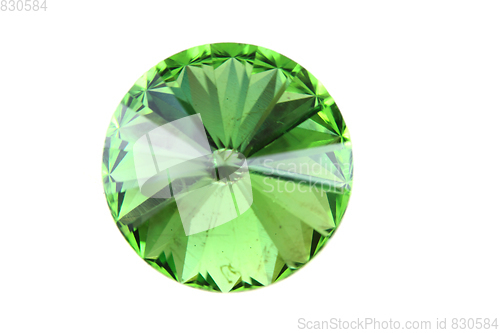 Image of green glass diamond isolated