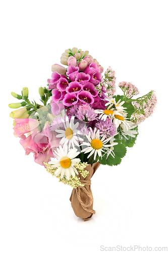 Image of English Wildflower Posy with Summer Flowers