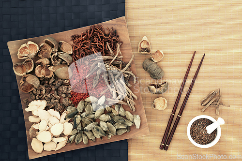 Image of Preparation of Traditional Chinese Herbal Plant Medicine