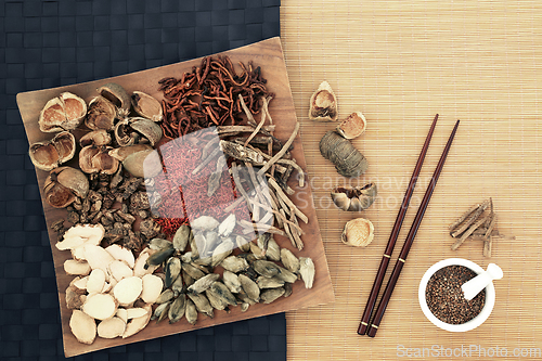 Image of Preparation of Traditional Chinese Herbal Plant Medicine