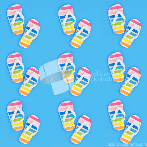 Image of Rainbow Flip Flops Fun Holiday Footwear Background