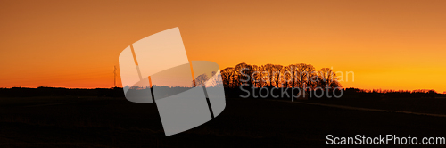 Image of Warm countryside panorama sunset