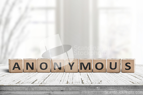 Image of Sign with the word anonymous