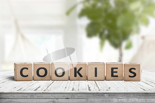Image of Cookies word on wooden blocks