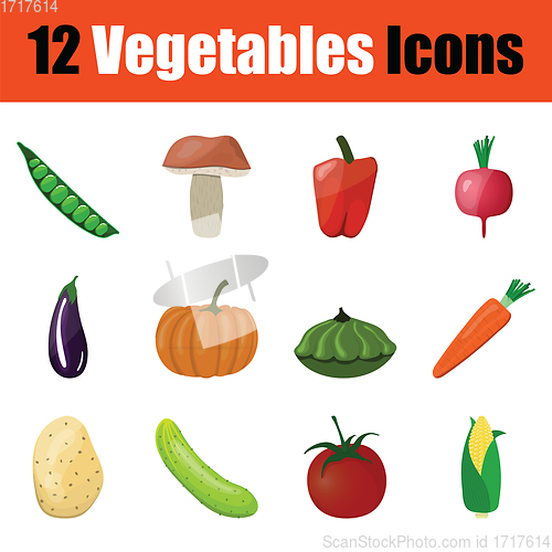 Image of Vegetables icon set