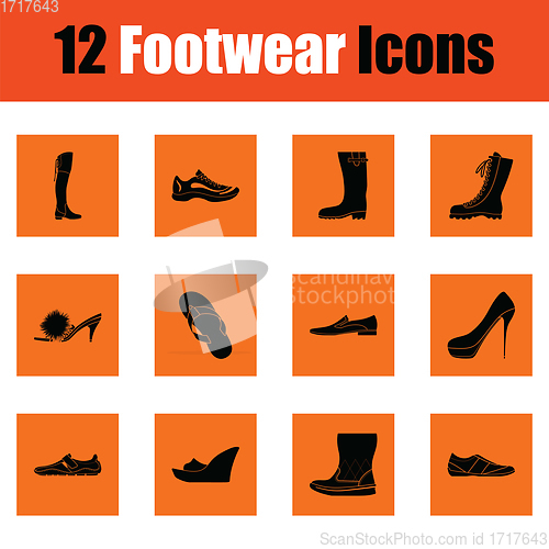 Image of Set of footwear icons