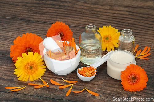 Image of Preparation of Calendula Flowers for Skincare Ointment