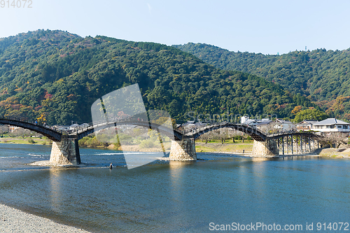 Image of Traditional Japanese Kintai Bridge 