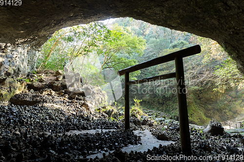 Image of Torii in the cave in Japan