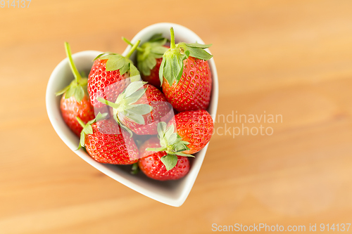 Image of Strawberry in a heart shape bowl