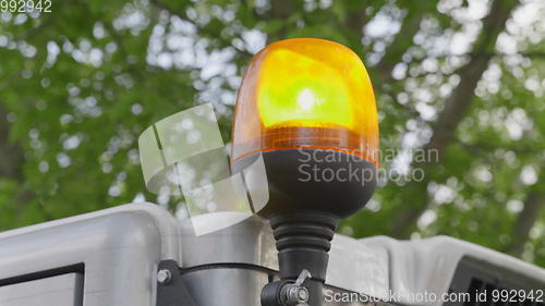 Image of Light signal on special equipment orange light siren.