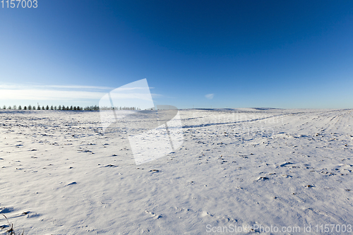 Image of rural field covered with snow