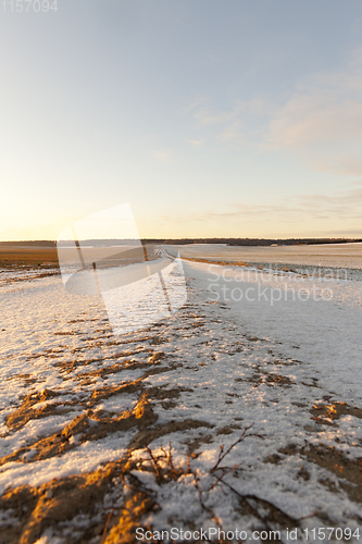 Image of Ruts on a snow-covered road