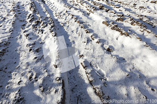Image of Snow drifts on the ground