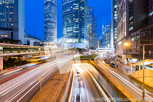 Image of Hong Kong traffic at night