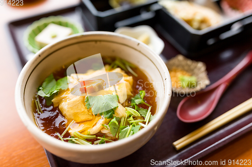 Image of Japanese tofu cuisine in restaurant