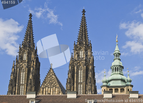 Image of St.Vitus Cathedral towers-Prague Castle