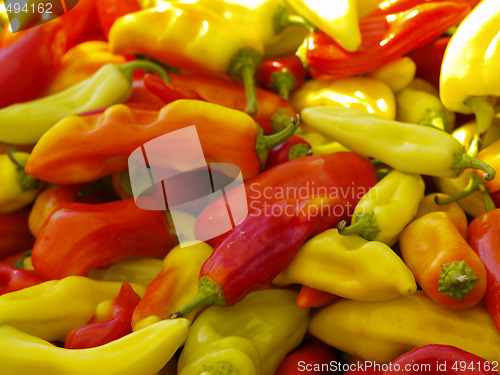 Image of red and green peppers