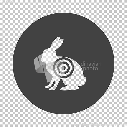 Image of Hare silhouette with target  icon