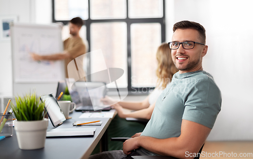 Image of business team or startuppers working at office