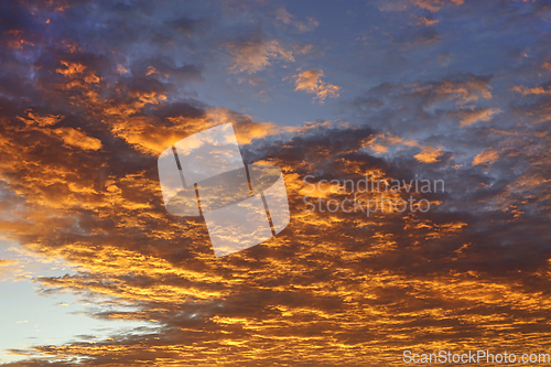 Image of Dramatic orange sunrise sky