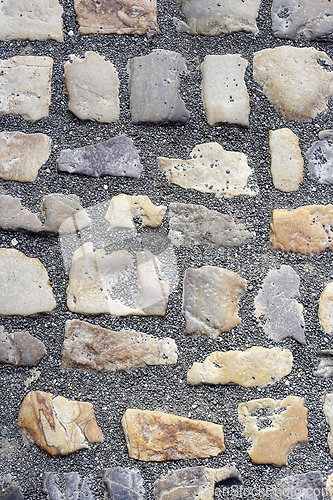 Image of Paving stones road with gravel