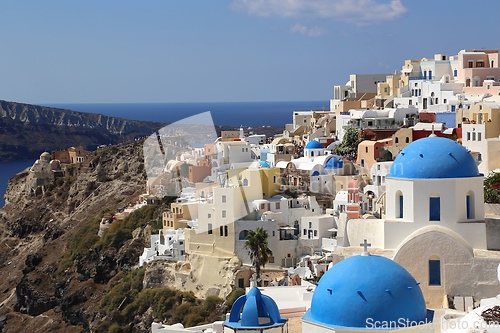 Image of Beautiful view of Oia village on Santorini, Greece